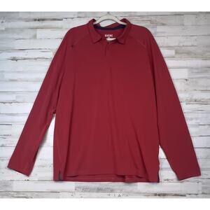 Rhone Mens XXL Red Performance Polo Shirt Lightweight Stretch Golf Raglan Sleeve